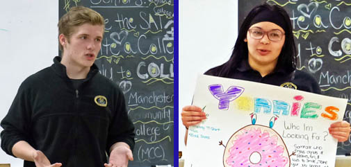 Who's the Boss? Alex Strevel (fitness club) and Yanneliz Perez (doughnut shop) tell their classmates what they are looking for in an employee.